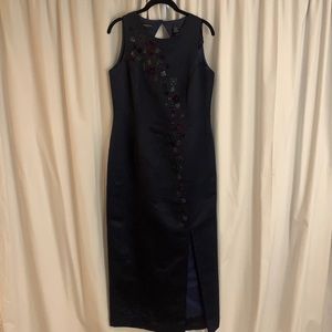 Liz Claiborne navy blue dress with flower beading